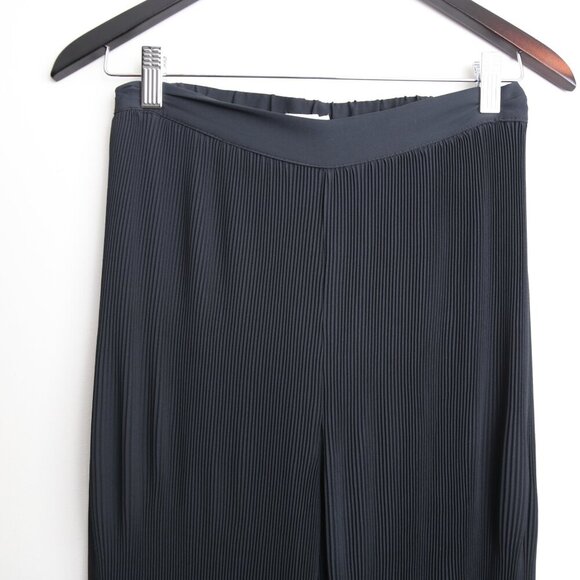 Silence + Noise Mesh Panel Pleated Wide Leg Accordion Ankle Trouser Pants Small - Picture 2 of 7